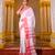 White and red pure handloom cotton saree with red border and stripe