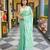 Mint green cotton jamdani saree with offwhite woven design