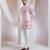 Pink embroidered chanderi kurta set