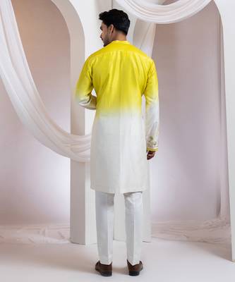 Pink printed chanderi kurta set 2