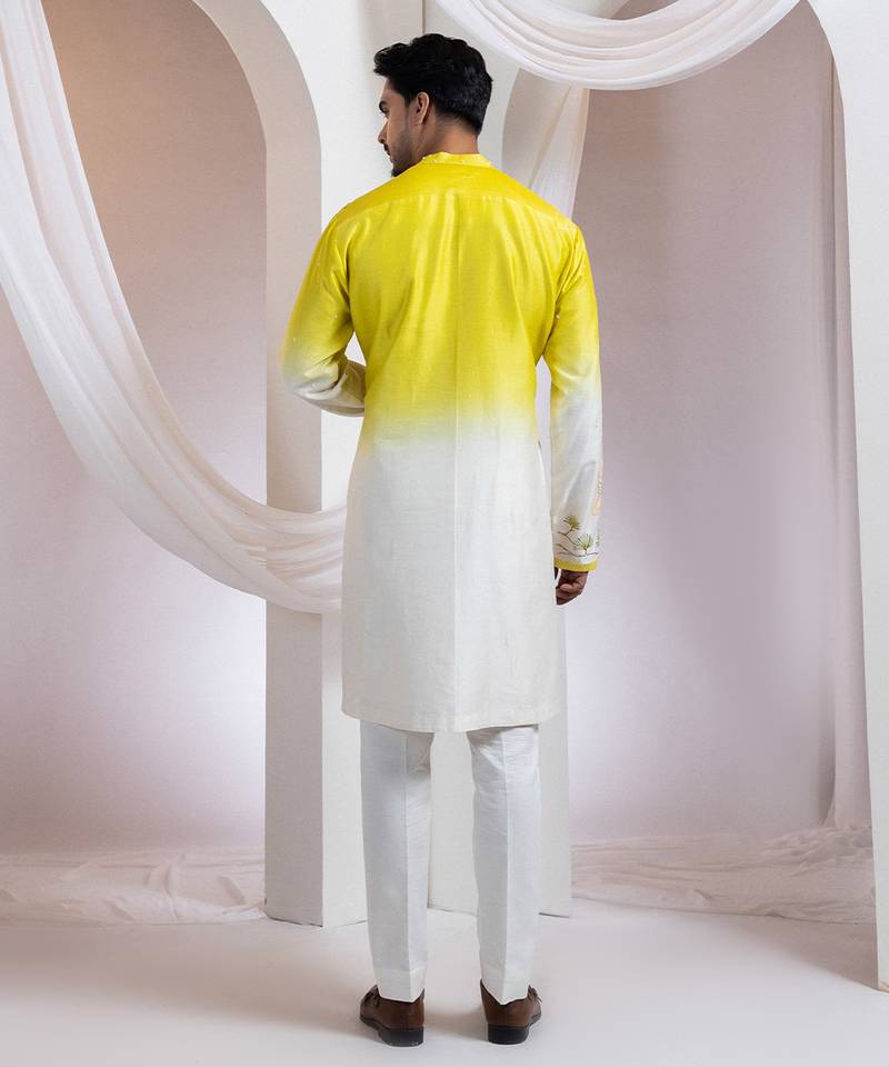 Pink printed chanderi kurta set