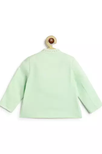 Green plain viscose  bandhgala Set