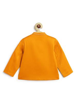 Yellow plain viscose  bandhgala Set 4