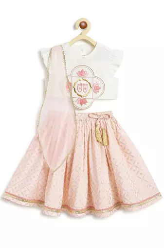 White Embroidered viscose lehenga set