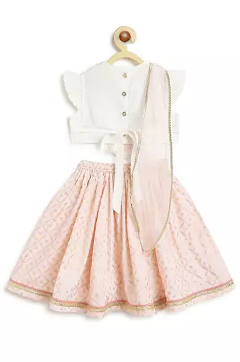 White Embroidered viscose lehenga set