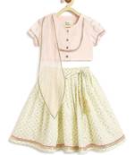 Pink Printed viscose lehenga set