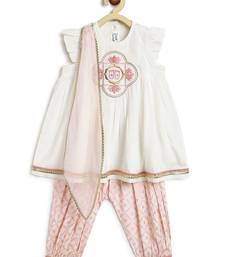 White embroidered viscose kurta set