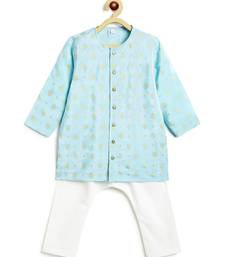 Blue printed viscose kurta set