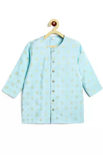 Blue printed viscose kurta set