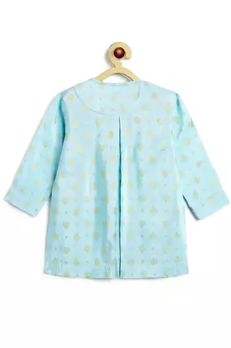 Blue printed viscose kurta set