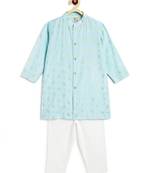 Blue printed viscose kurta set