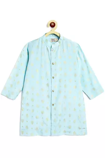 Blue printed viscose kurta set
