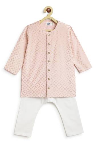 Pink printed viscose kurta set