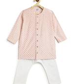 Pink printed viscose kurta set