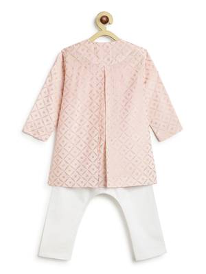 Pink printed viscose kurta set 3