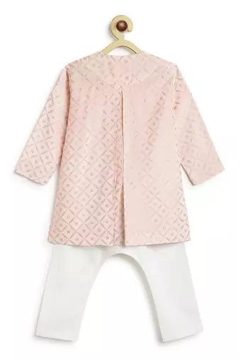 Pink printed viscose kurta set
