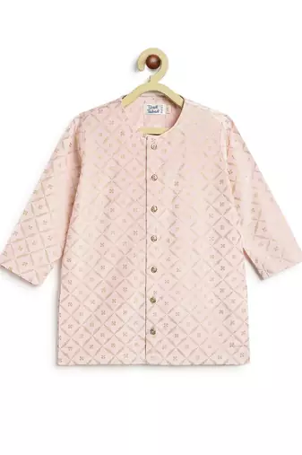 Pink printed viscose kurta set