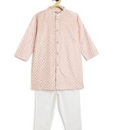 Pink printed viscose kurta set