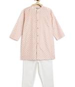 Pink printed viscose kurta set