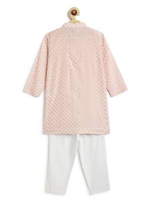 Pink printed viscose kurta set 2