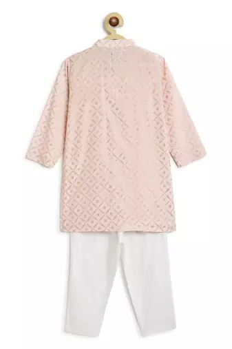 Pink printed viscose kurta set