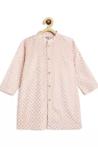 Pink printed viscose kurta set