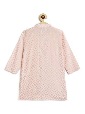 Pink printed viscose kurta set 4