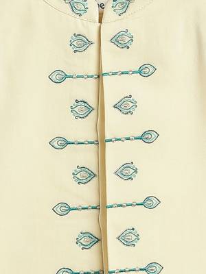 Cream embroidered viscose bandhgala Set 5