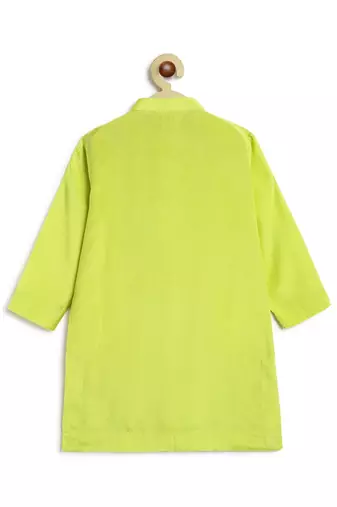 Green embroidered viscose kurta set