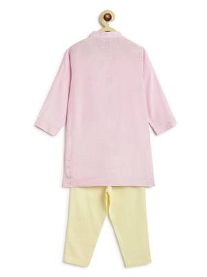 Purple embroidered viscose kurta set 3