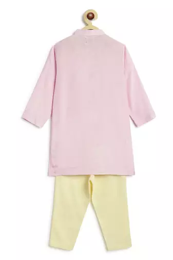 Purple embroidered viscose kurta set