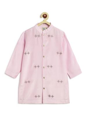 Purple embroidered viscose kurta set 4