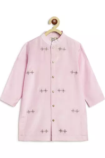 Purple embroidered viscose kurta set