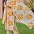 Floral embroidered yellow round neck pure cotton kurta with trouser & dupatta set
