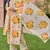 Floral embroidered yellow round neck  cotton kurta with trouser & dupatta set