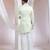 Light green embroidered silk nehru jacket set