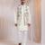 Off white embroidered satin nehru jacket