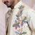 Off white embroidered satin nehru jacket