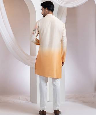 Ivory embroidered chanderi kurta set 3