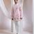 Pink embroidered chanderi kurta set