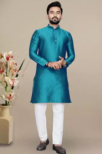 Rama jacquard straight men's kurta pyjama