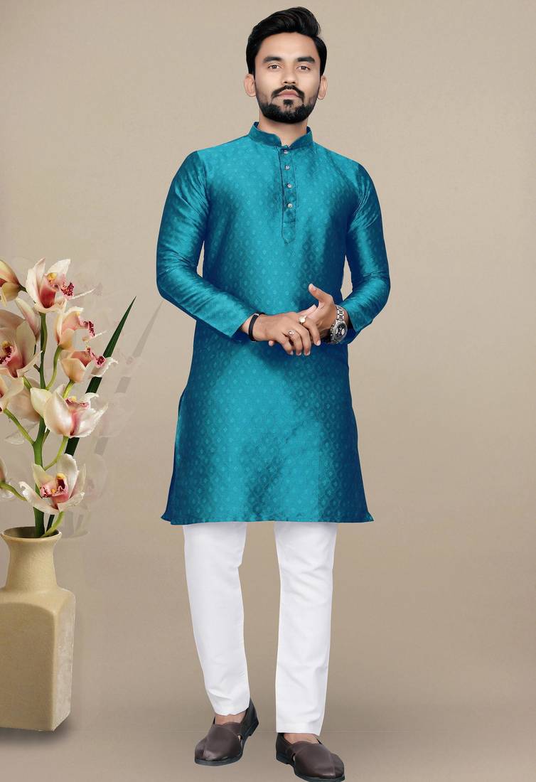 Rama jacquard straight men's kurta pyjama