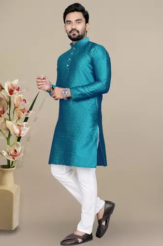 Rama jacquard straight men's kurta pyjama