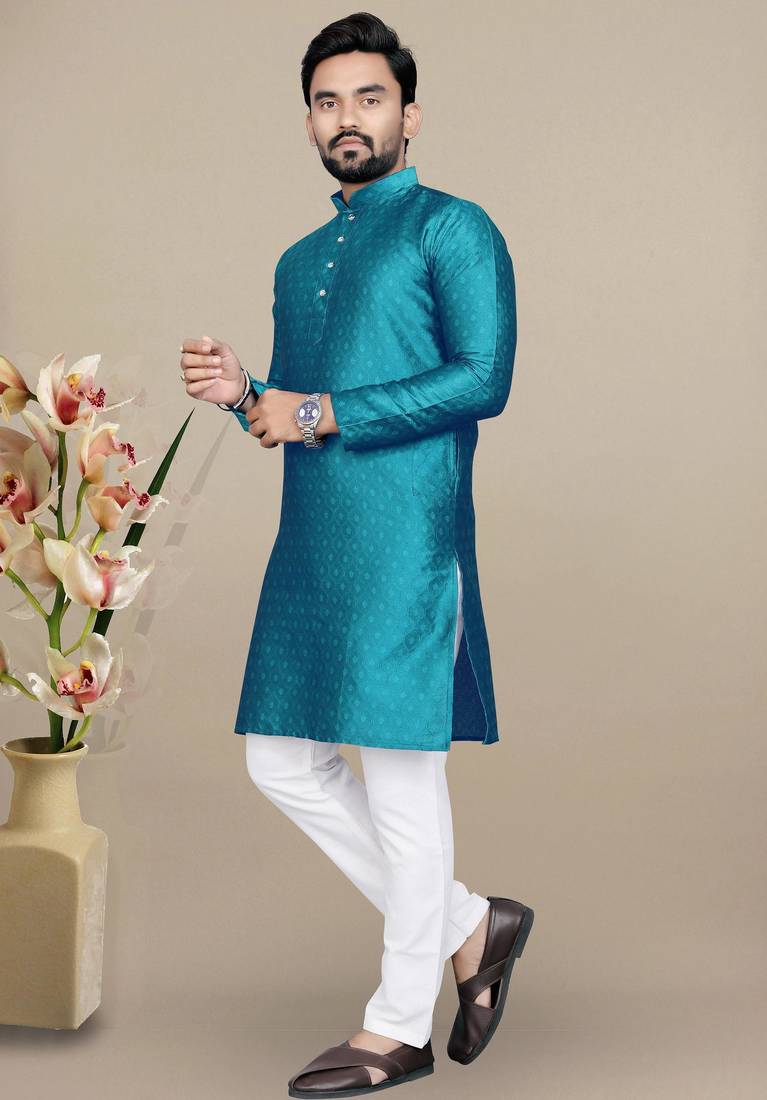 Rama jacquard straight men's kurta pyjama