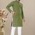 Green jacquard straight men's kurta pyjama