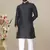 Black jacquard straight men's kurta pyjama