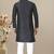 Black jacquard straight men's kurta pyjama
