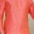 Orange jacquard straight men's kurta pyjama