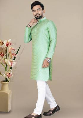 Pista jacquard straight men's kurta pyjama 3