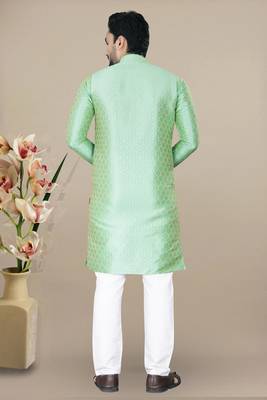 Pista jacquard straight men's kurta pyjama 4